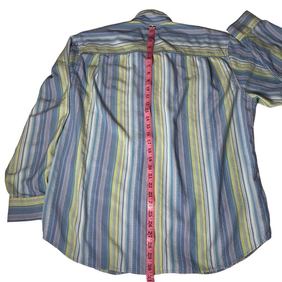 Vintage‎ Tommy Bahama Striped Long Sleeve Button Down Silk Shirt Men’s XL - Picture 12 of 13